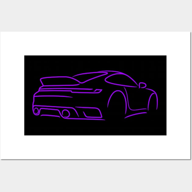 911 stoplamp back rear sportcar purple Wall Art by creative.z